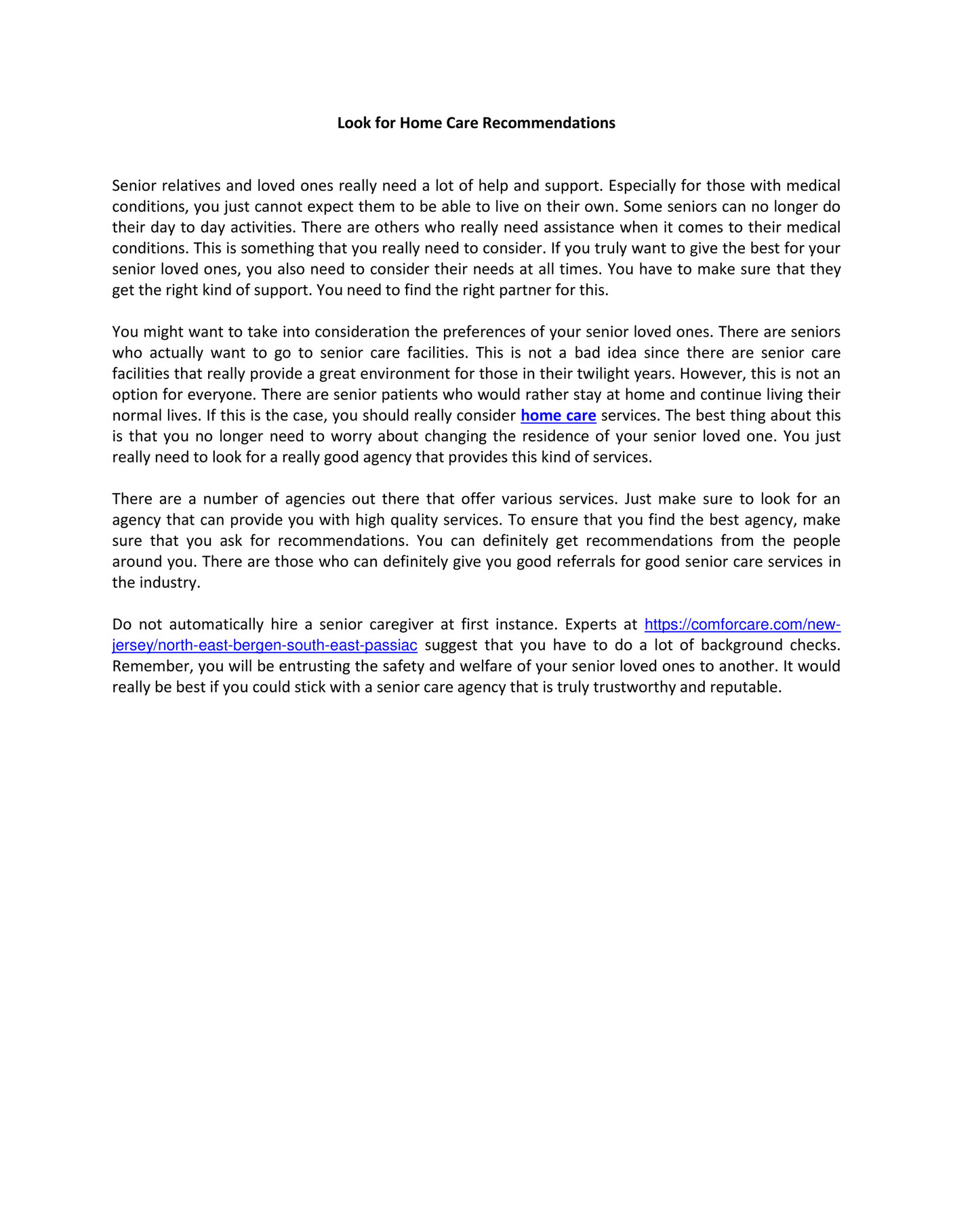 Home Care Agencies In Central New Jersey