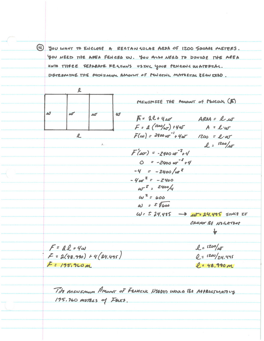 My Publications Standard 6 Topic 1 Solving Optimization Problems Using The First Derivative Practice A Solutions Page 1 Created With Publitas Com