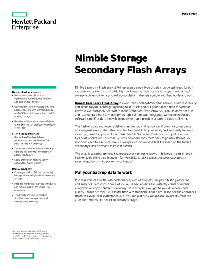 Port-P - HPE Nimble Storage Secondary Flash Array Datasheet - Page 1 ...