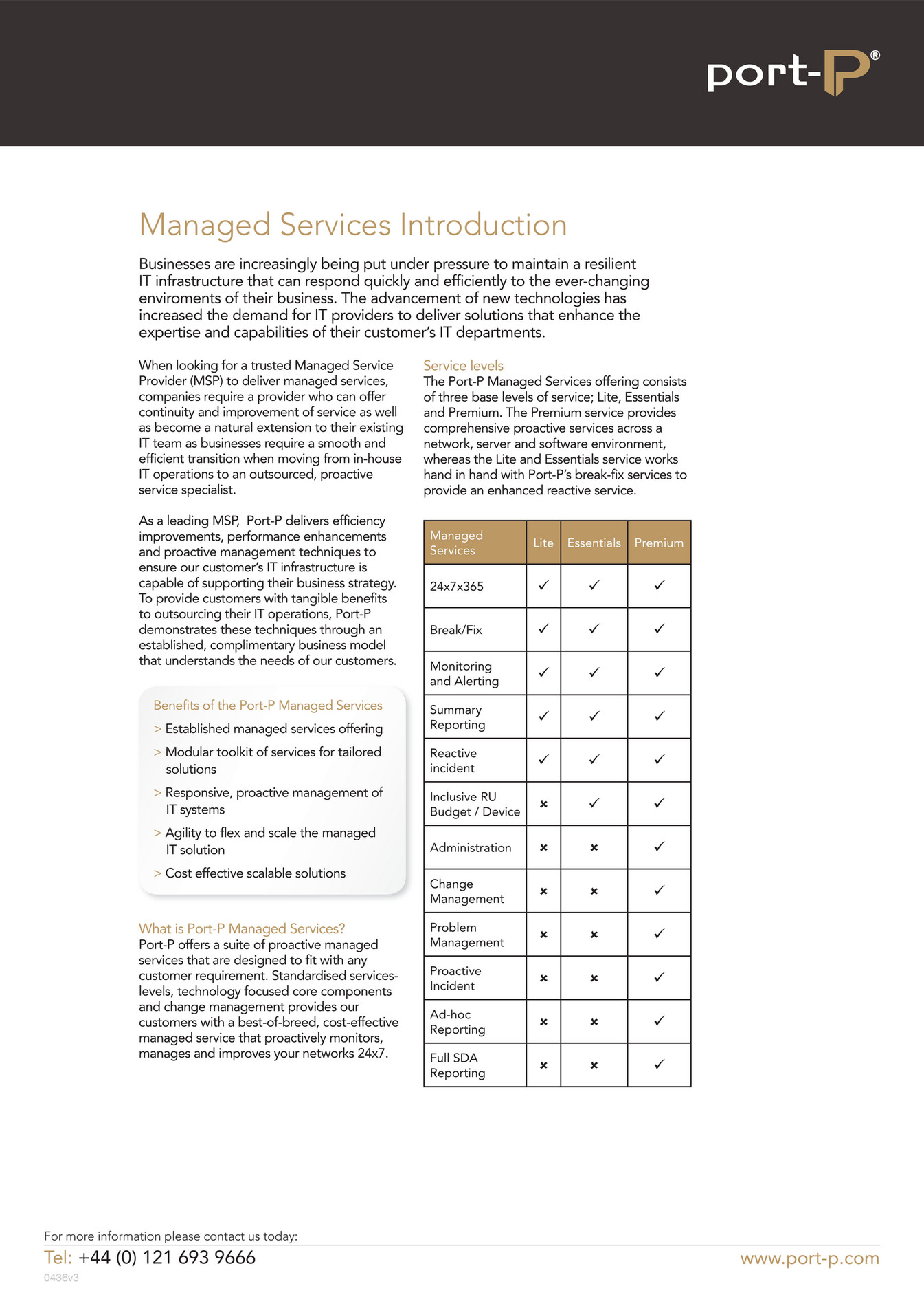 Port-P - Managed Services Introduction - Page 1 - Created with Publitas.com