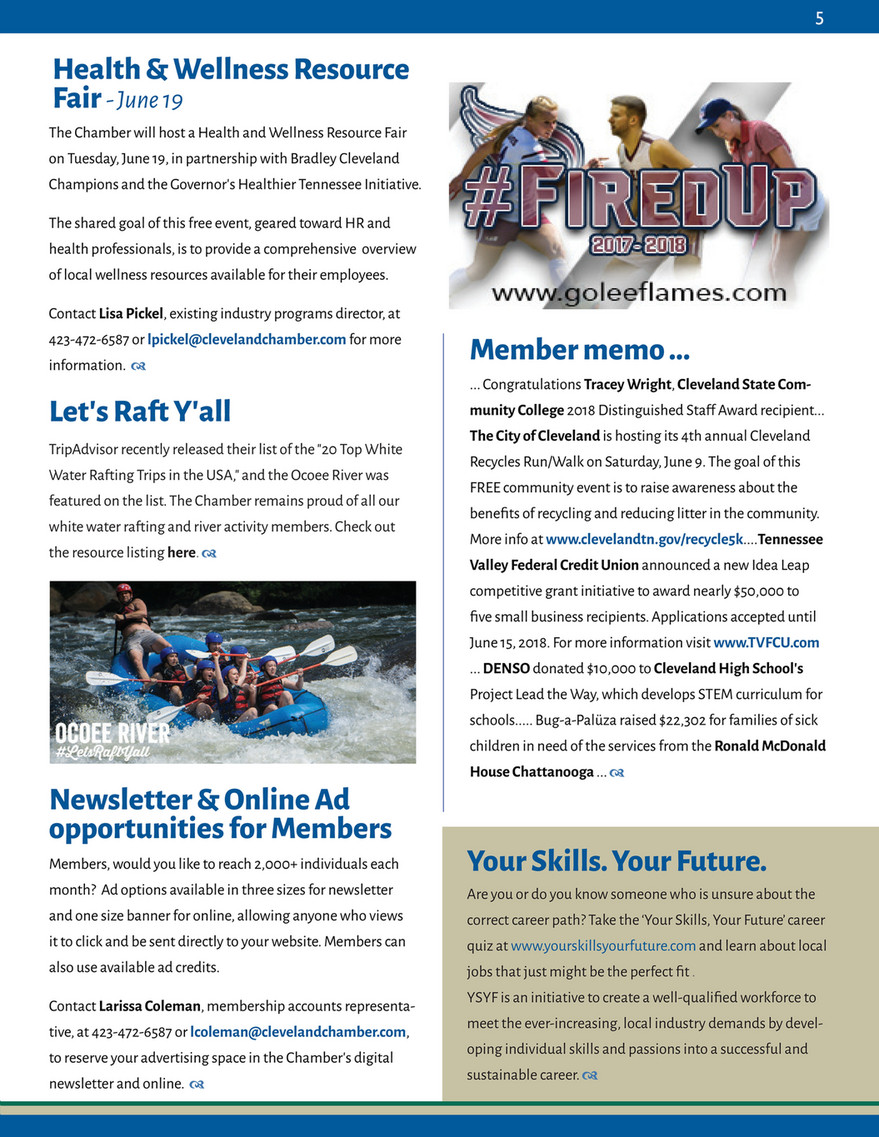 Cleveland Bradley Chamber Of Commerce 225 Keith News June 2018