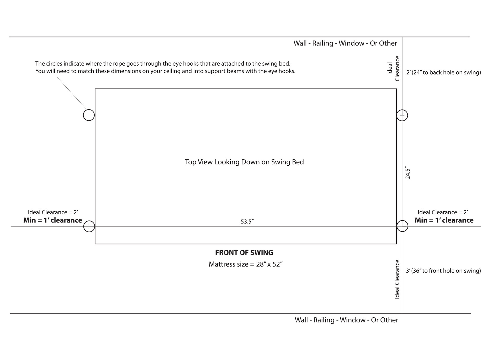 Lowcountry Swing Beds - PENINSULA Crib Size Diagram - Page 1 - Created ...