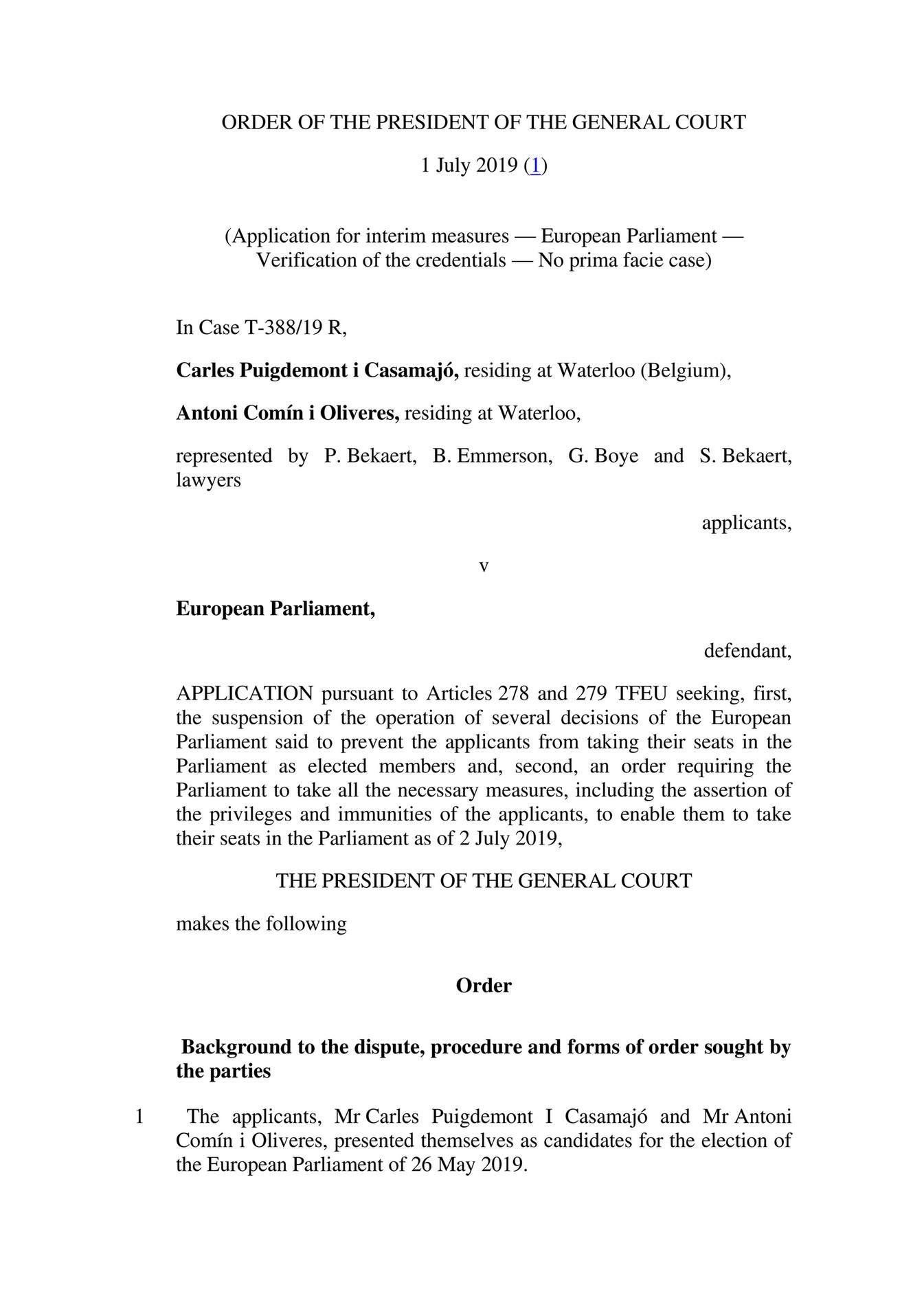 dfrter - ORDER OF THE PRESIDENT OF THE GENERAL COURT - Page 1 - Created ...