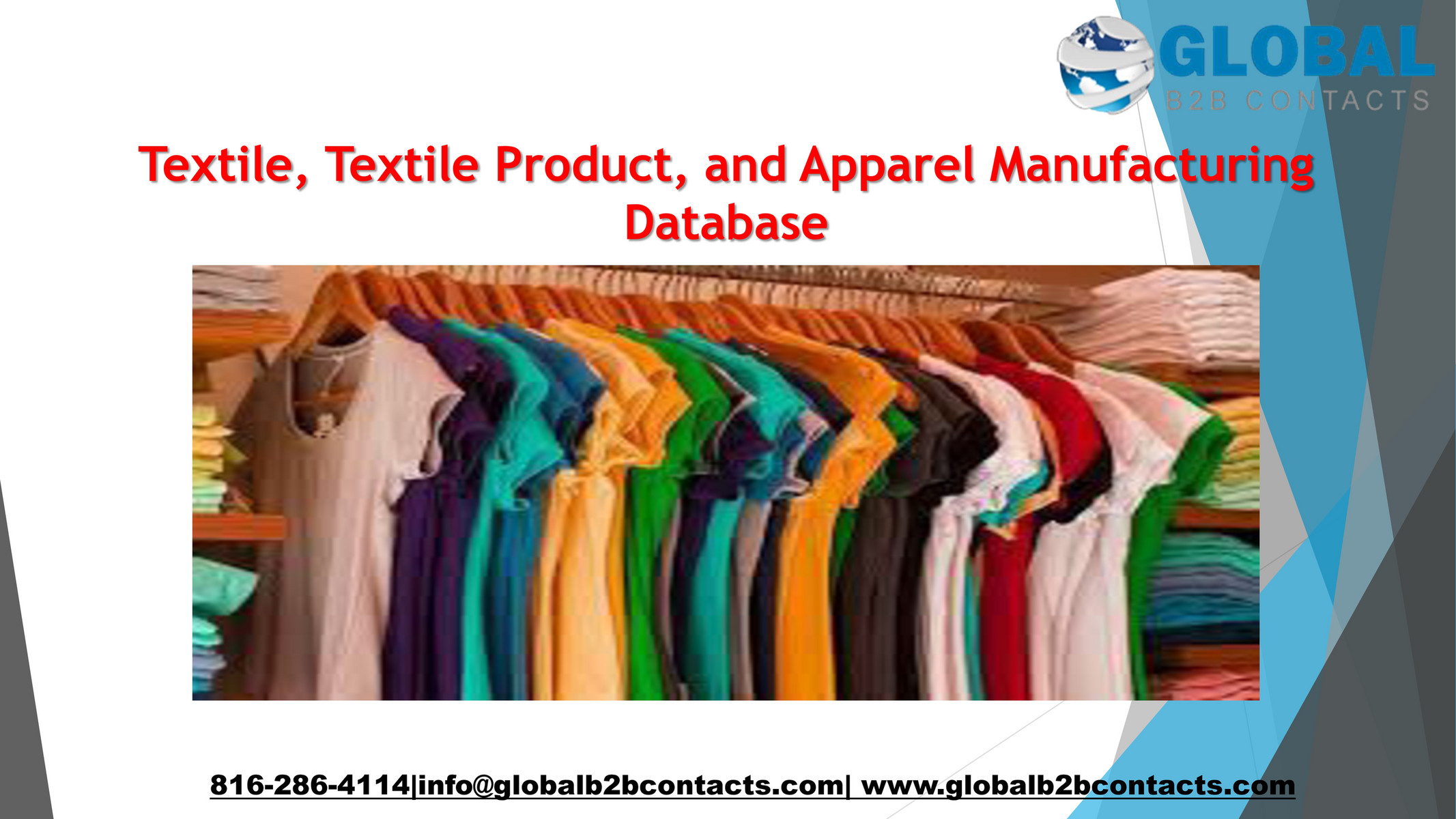 Globalb2bcontacts Textile, Textile Product, and Apparel Manufacturing