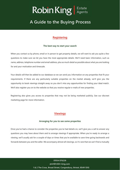 Robin King Estate Agents The Buying Process Page 1 Created with