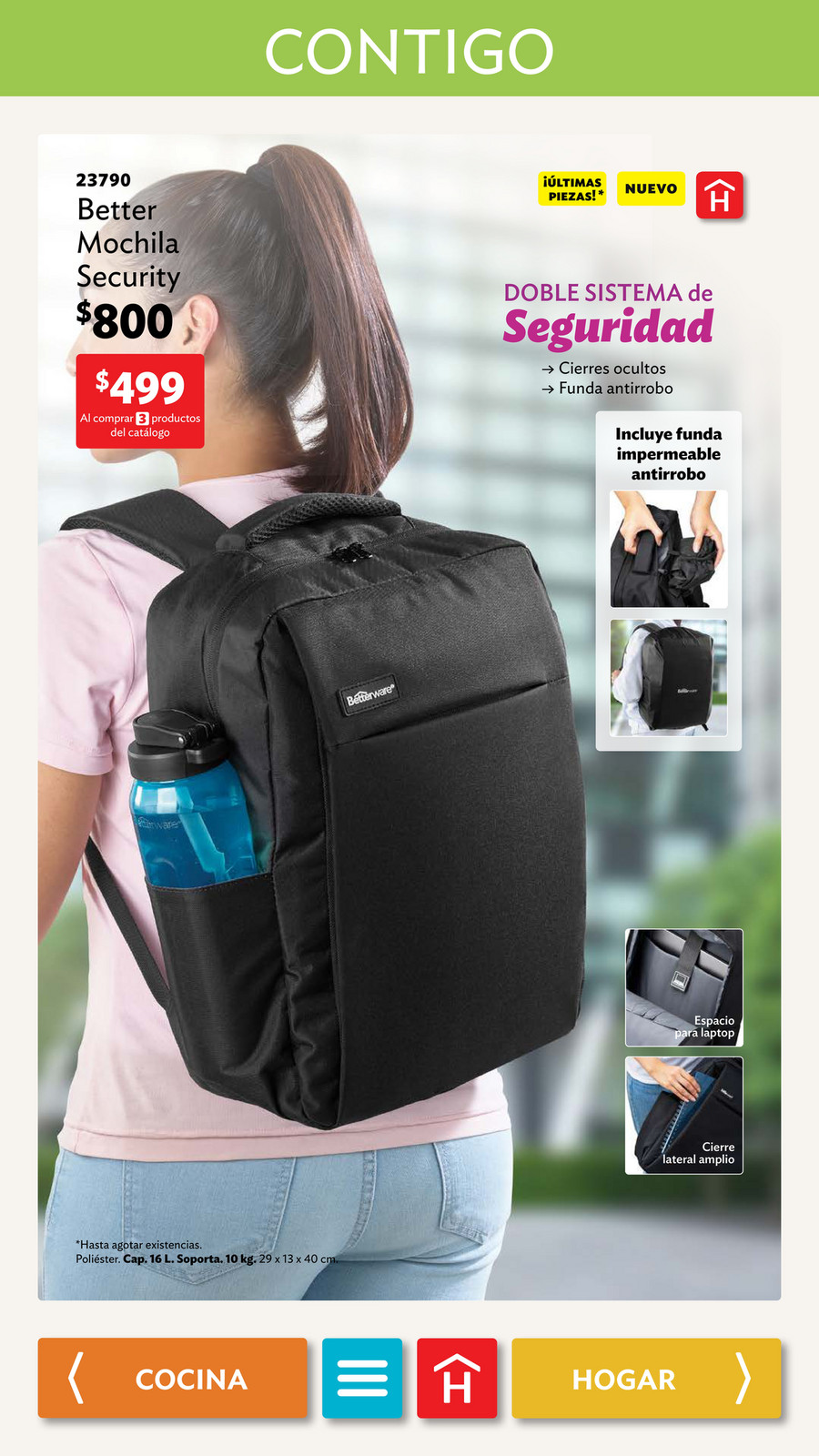 Mochila security betterware outlet precio