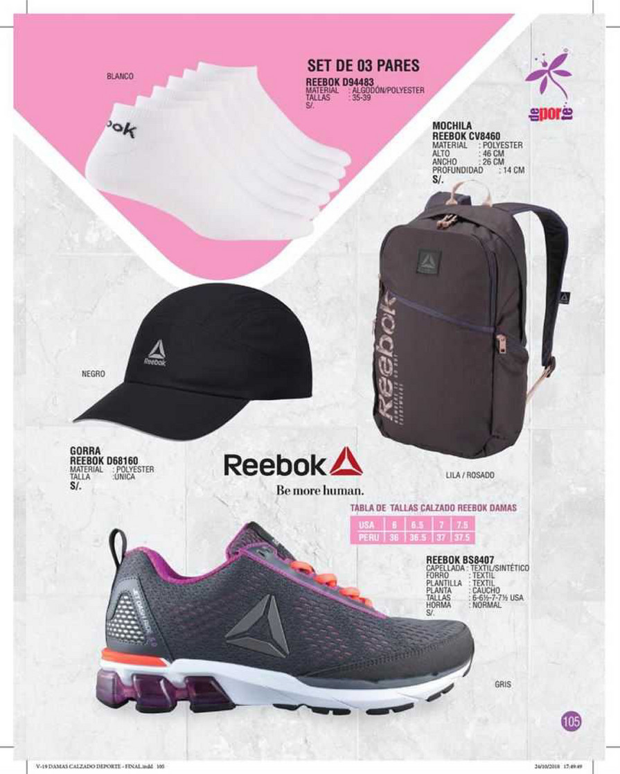 mochila reebok blanco