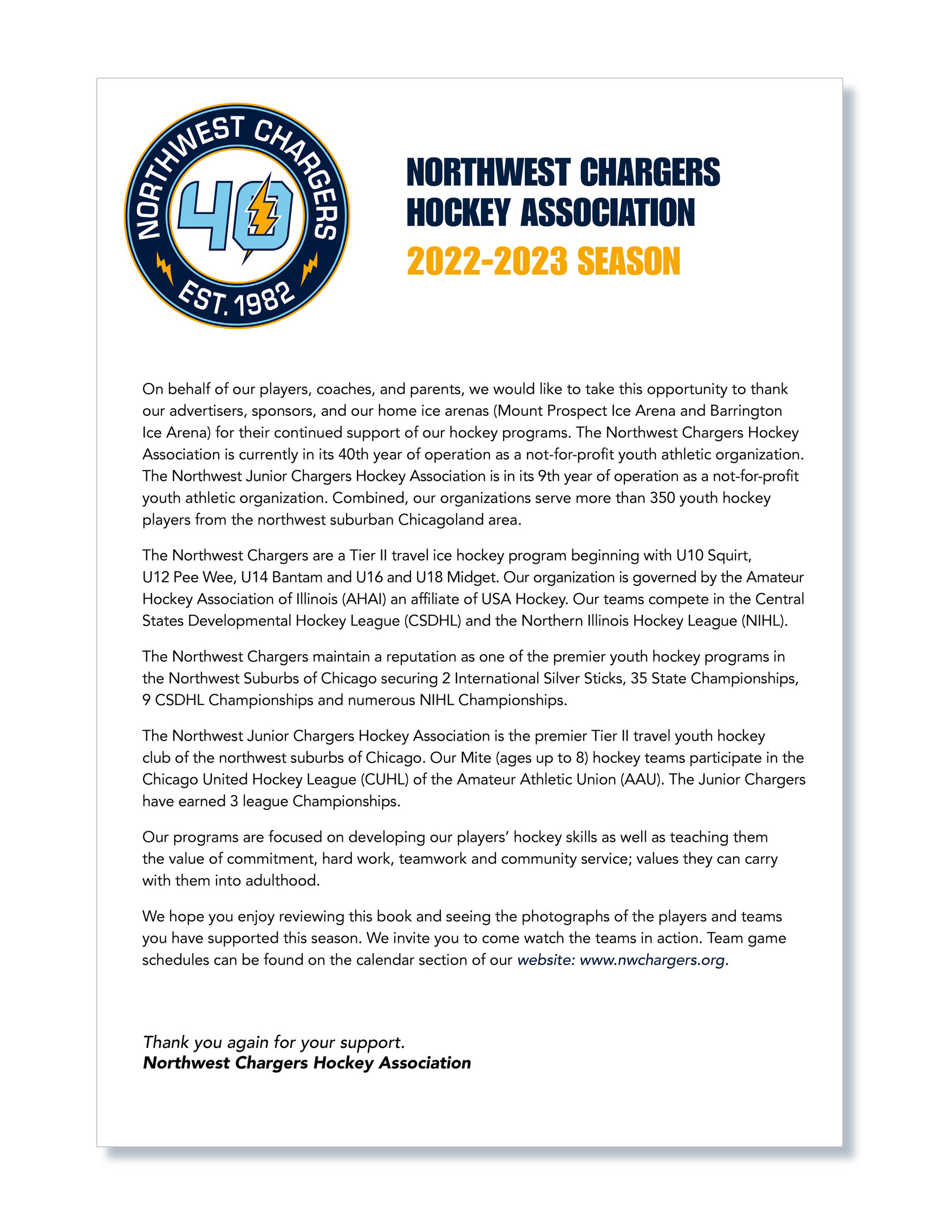 Northwest Chargers Hockey Association
