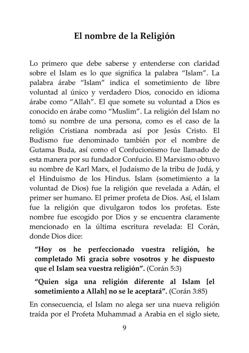 My publications - True religion (Islamic Book in Spanish) - Page 8-9 -  Created with Publitas.com