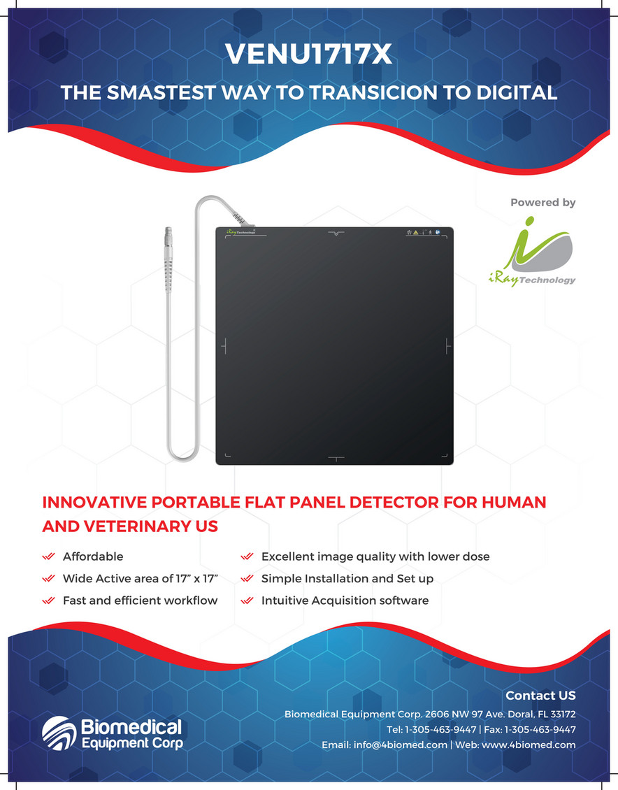 iRay VENU1717X Flat Panel Digital Radiography - Biomedical
