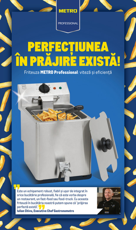 METRO Professional GDF3008 - Friteuză profesională 8L cu robinet golire