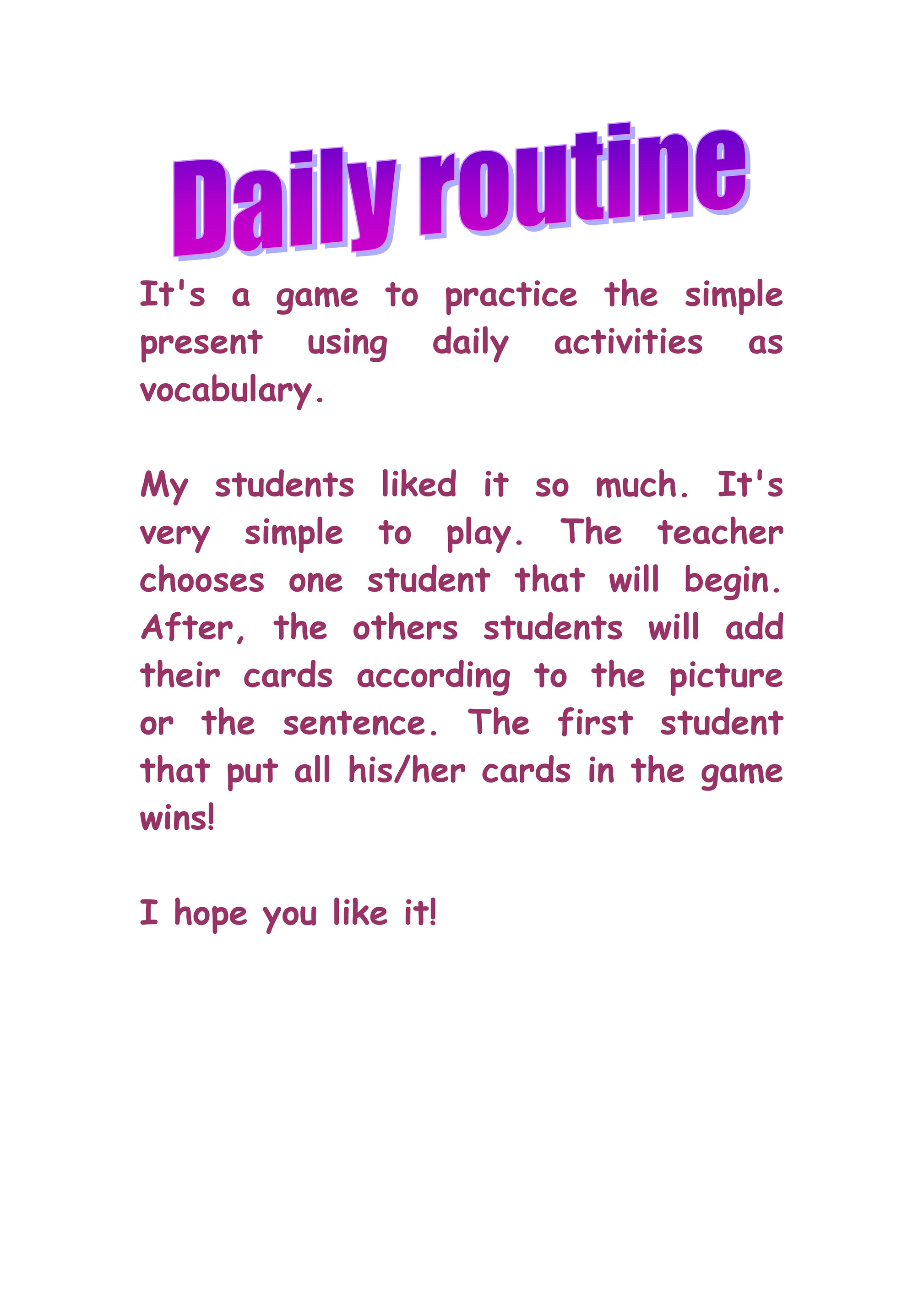 Lainic International Ltd Domino Daily Routine Kids Flashcards Role Plays Drama And Improvisation Acti 296 Page 2 3 Created With Publitas Com