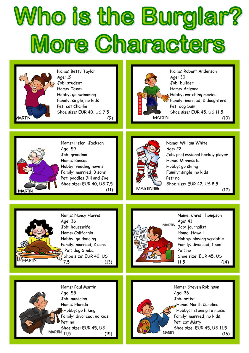 Esl Game: Role Playing Cards