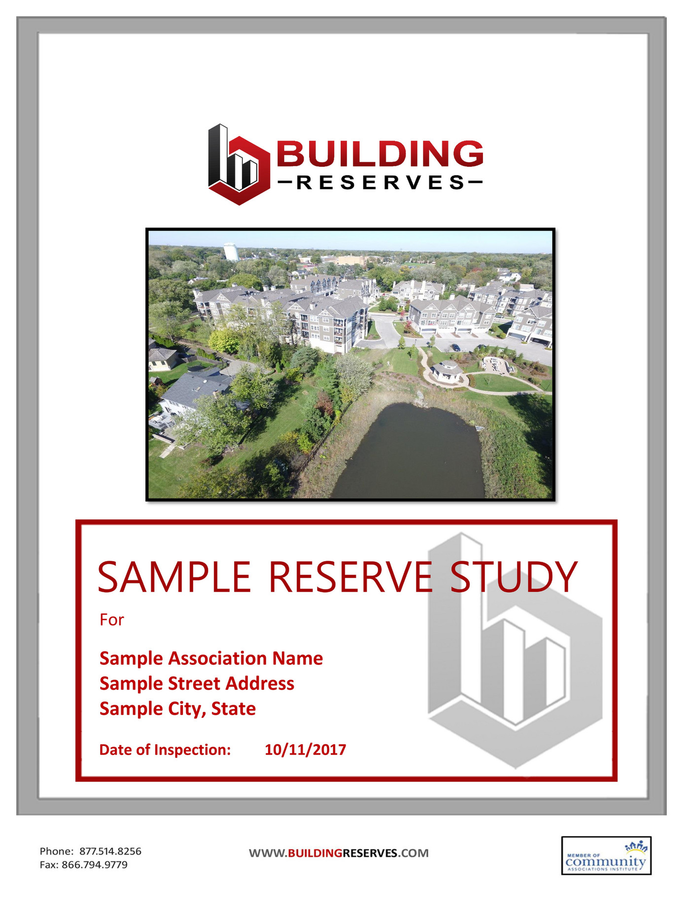 Building Reserves Inc Sample HOA Reserve Study Page 1 Created