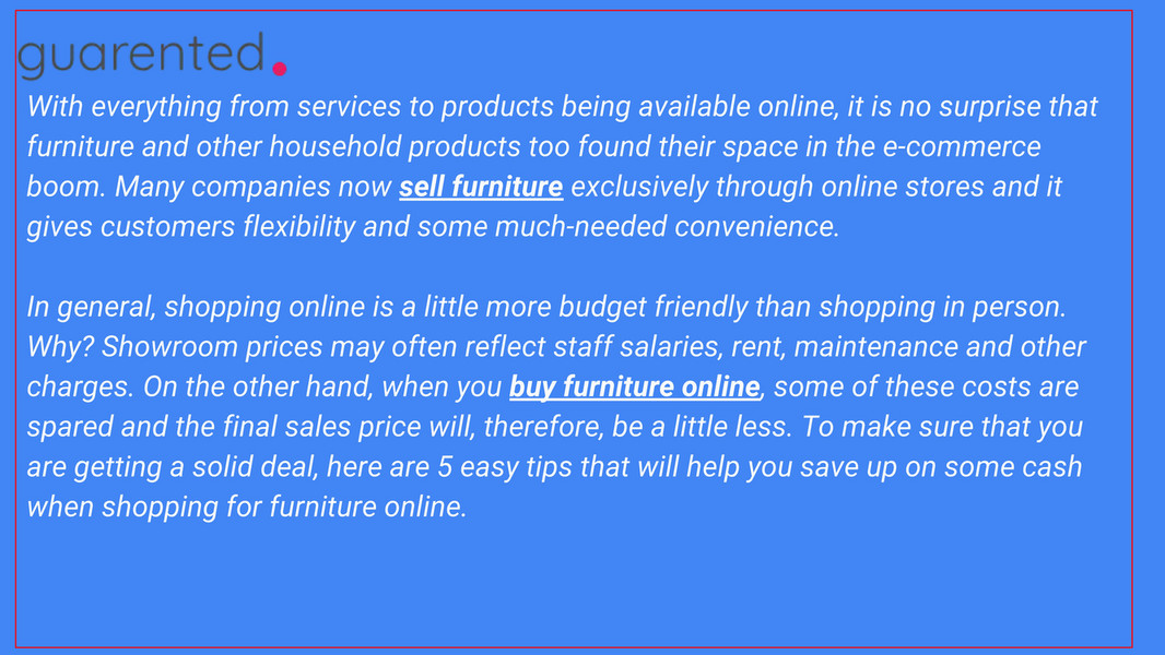 Shop Guarented 5 Tips For Buying Furniture Online On A Budget