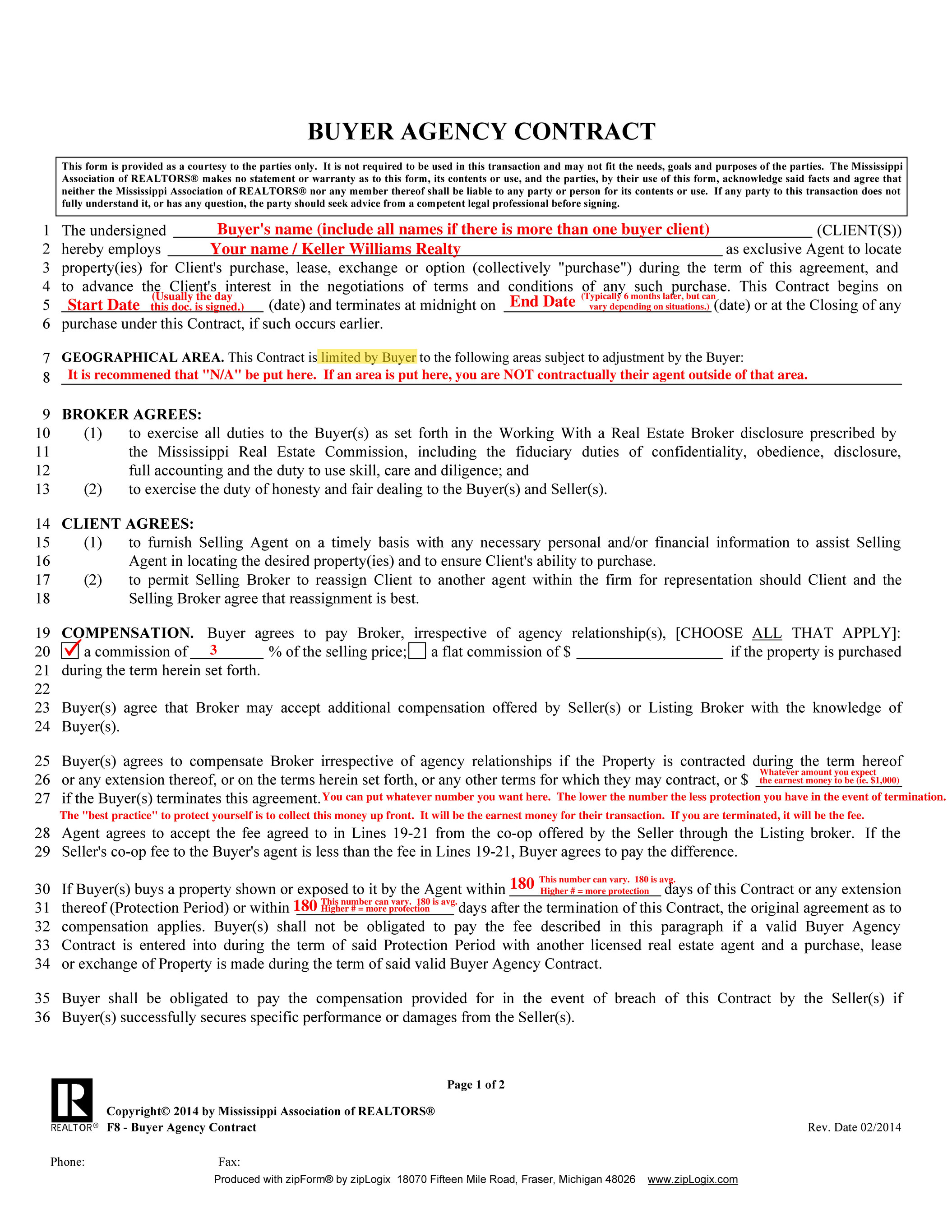 Exclusive Agency Agreement Template