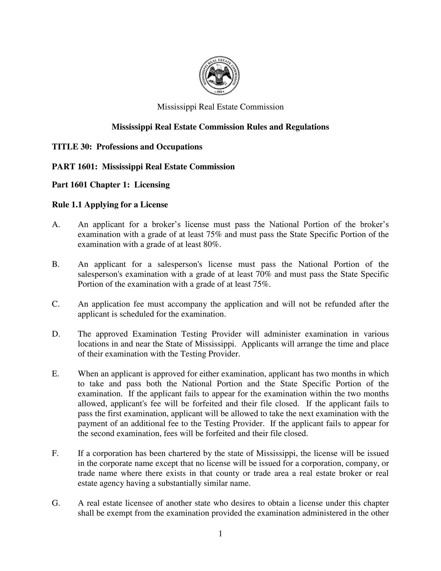 Keller Williams MREC_RULES_revised_march_2013 Page 1 Created with