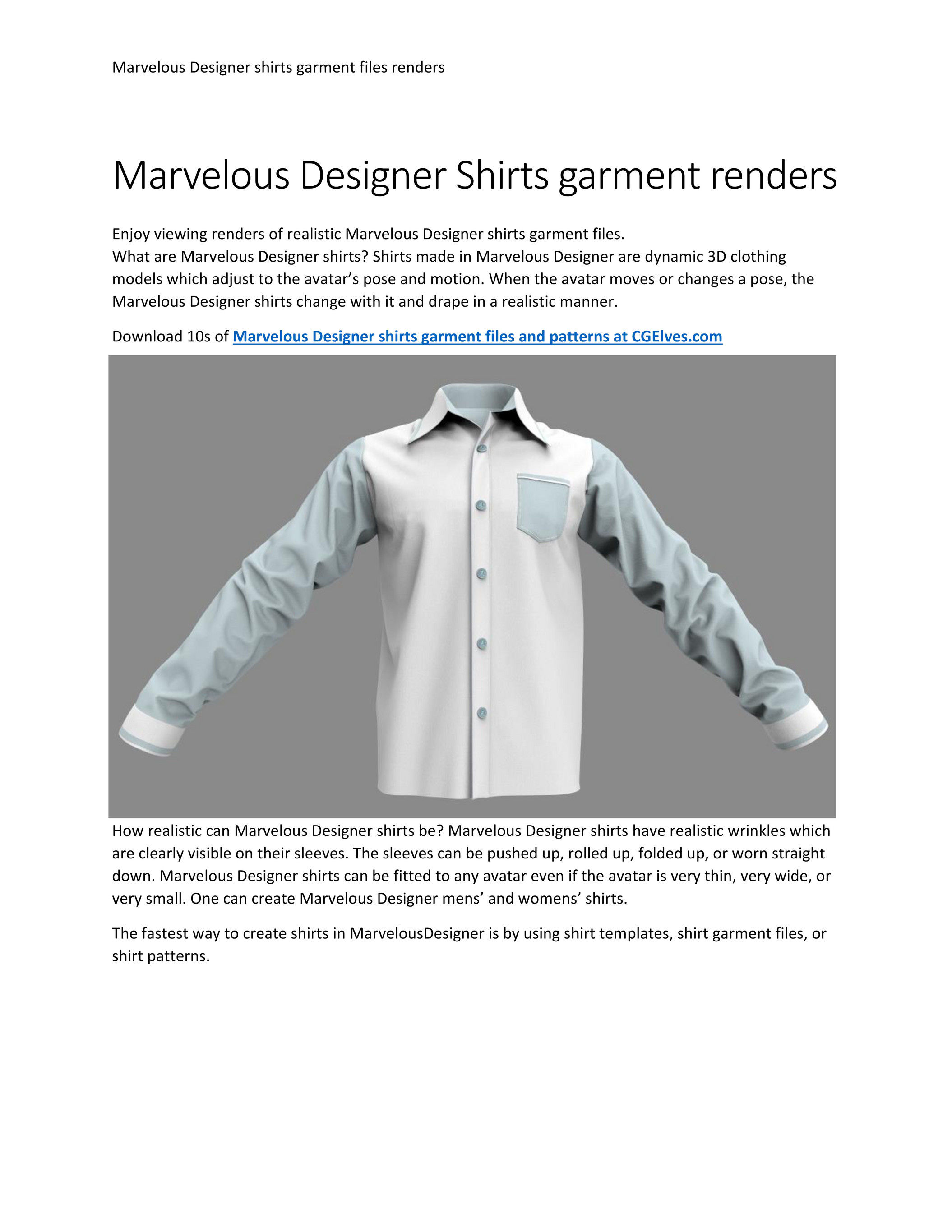 Marvelous Designer Free Garment - Sweater - 3D Model - ShareCG