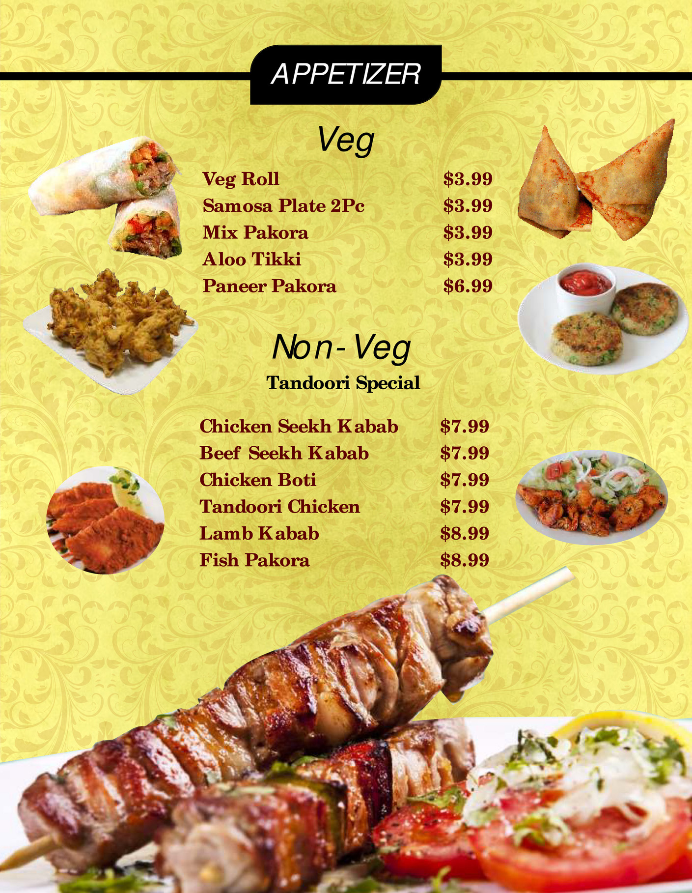 new kabab plaza menu