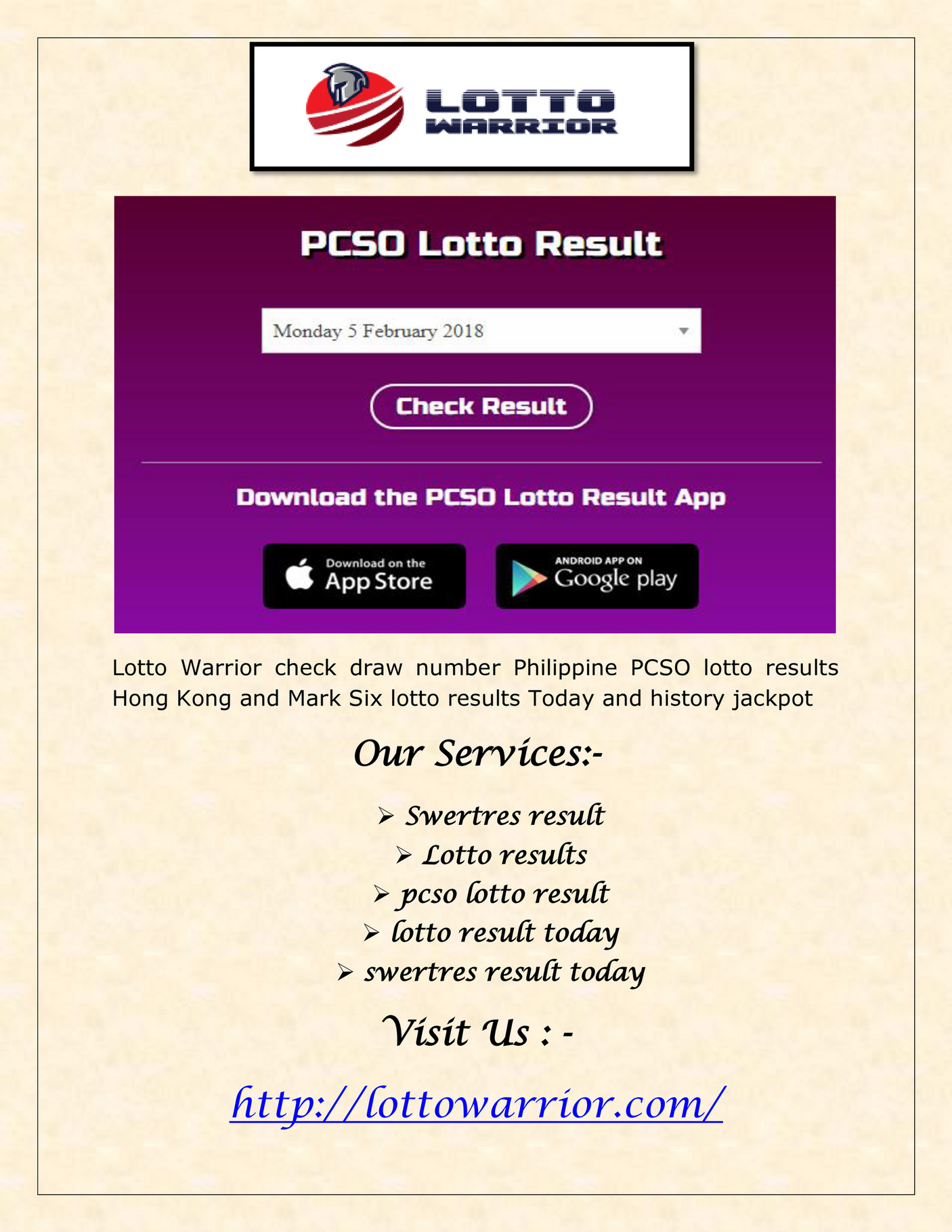 check lotto results today