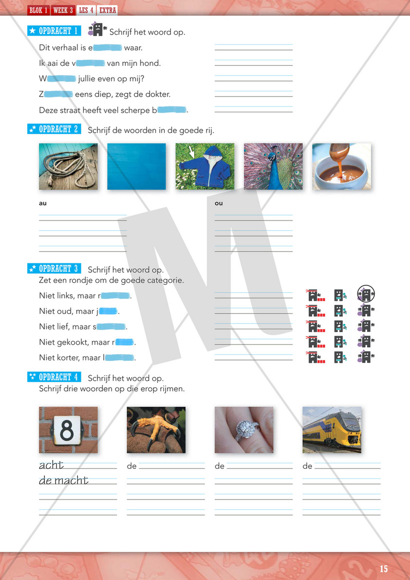Verrassend Malmberg - Staal Spelling Werkboek A Groep 4 blok 1 - Pagina 18-19 KE-56