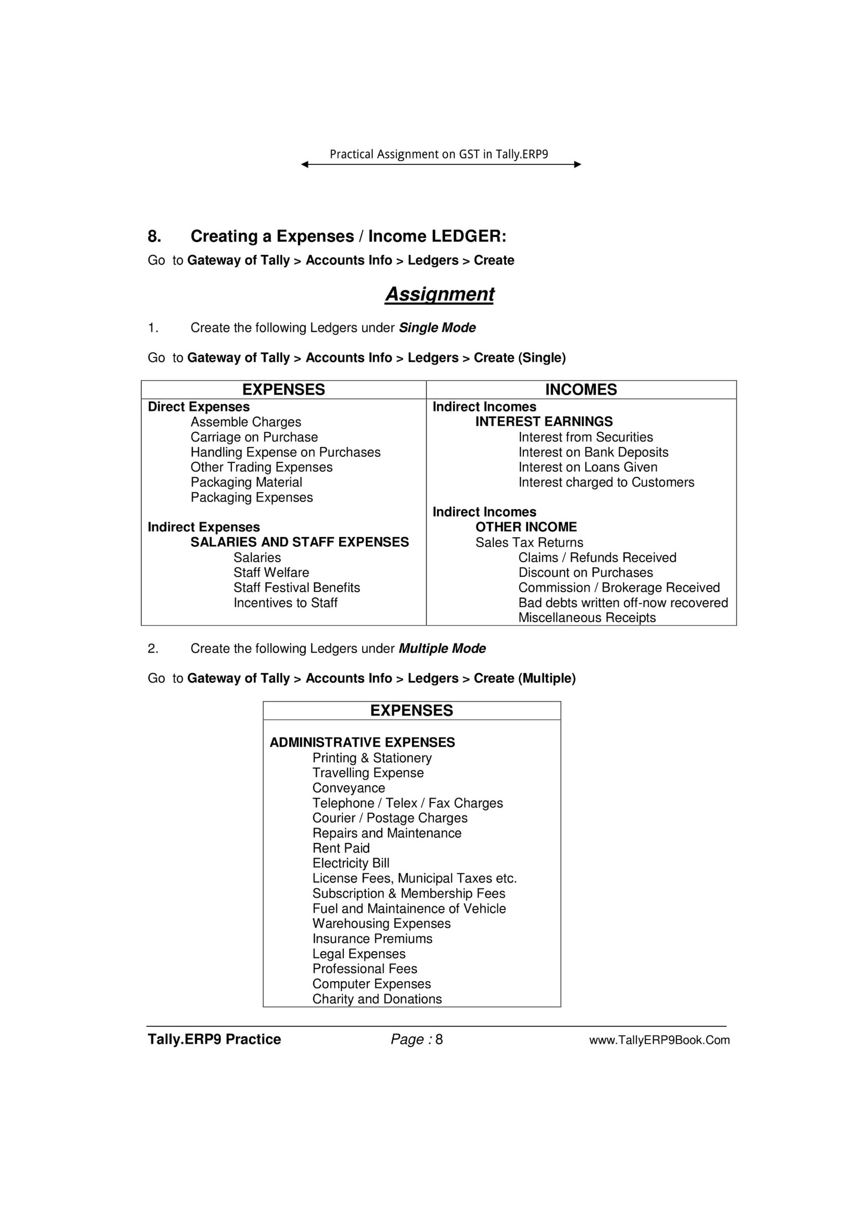 Swayam Education Gst Practical Assignment Tallyerp9book Page 1 Created With Publitas Com
