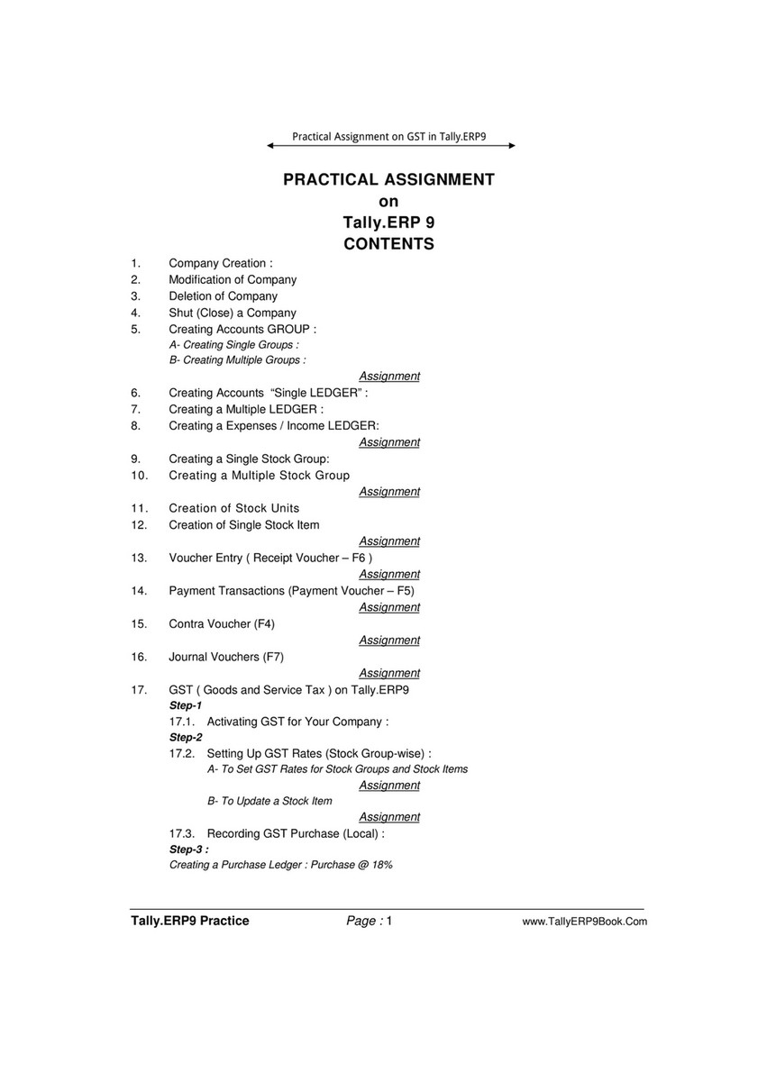 Swayam Education Gst Practical Assignment Tallyerp9book Page 1 Created With Publitas Com Swayam Education Gst Practical Assignment Tallyerp9book Page 1 Created With Publitas Com