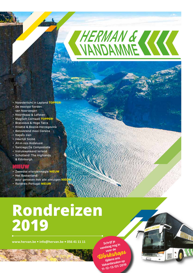 Herman & Vandamme folder van 15/11/2018 tot 31/12/2019 - RONDREIZEN