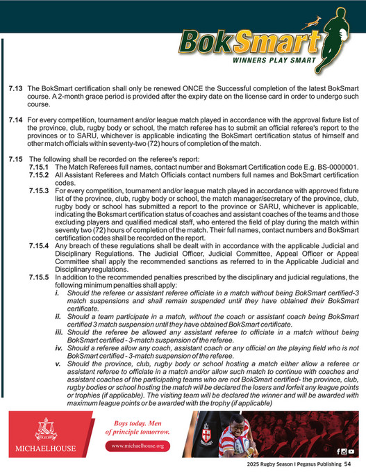Boksmart Pegasus Publishing - 2025 Golden Lions High Schools Rugby Association ...