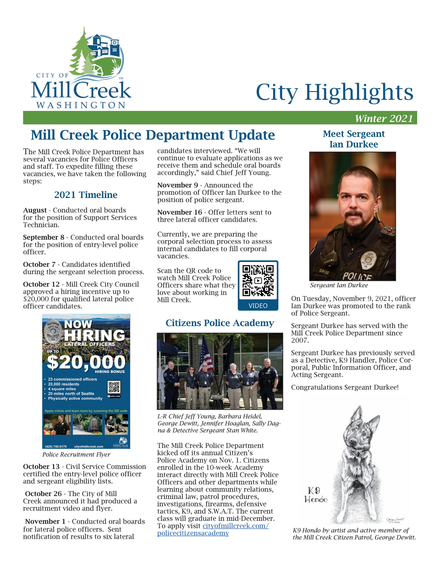 City of Mill Creek City Highlights Newsletter Winter 2021 Page 1