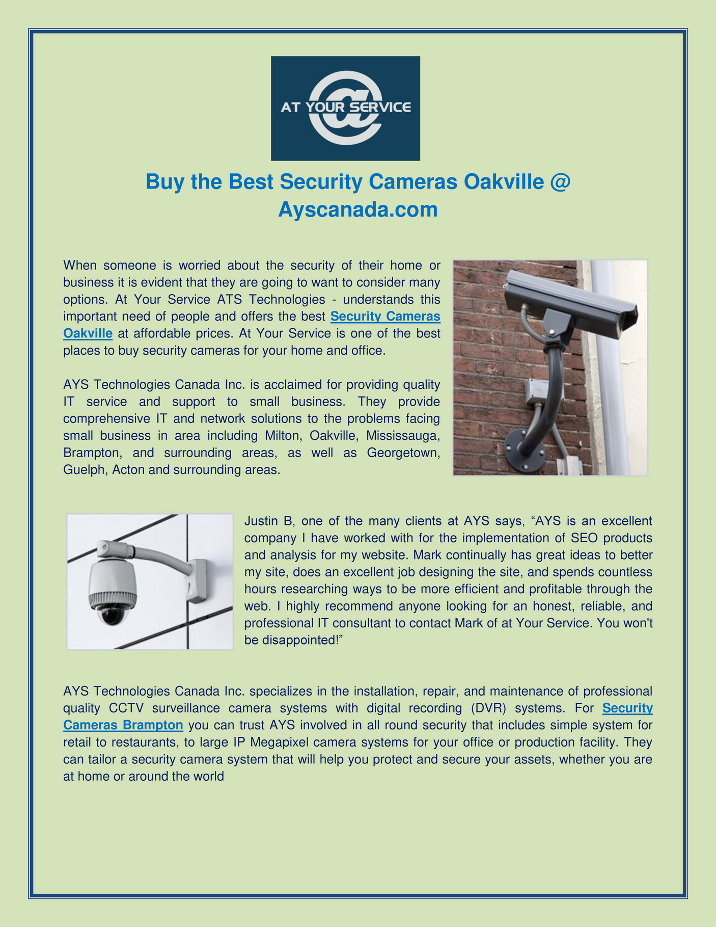 Ayscanada Security Cameras Oakville Page 1 Created with