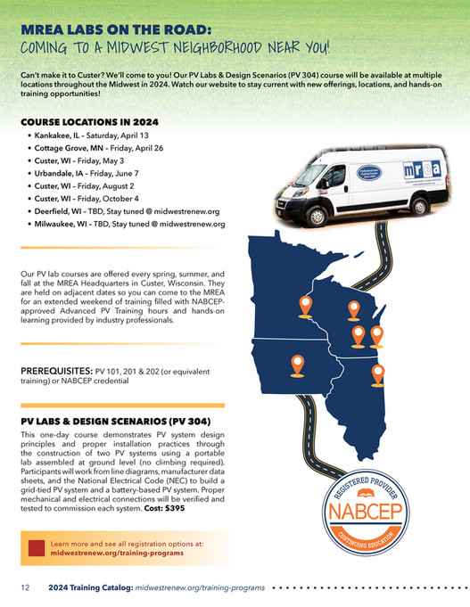 Midwest Renewable Energy Association (MREA) 2024 Training Catalog