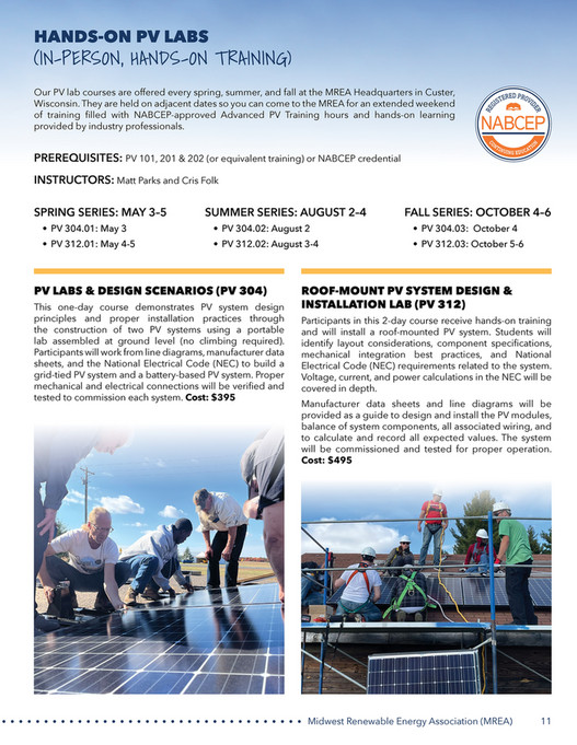 Midwest Renewable Energy Association (MREA) - 2024 Training Catalog ...