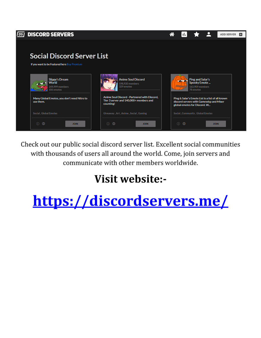 Discord Server Listing