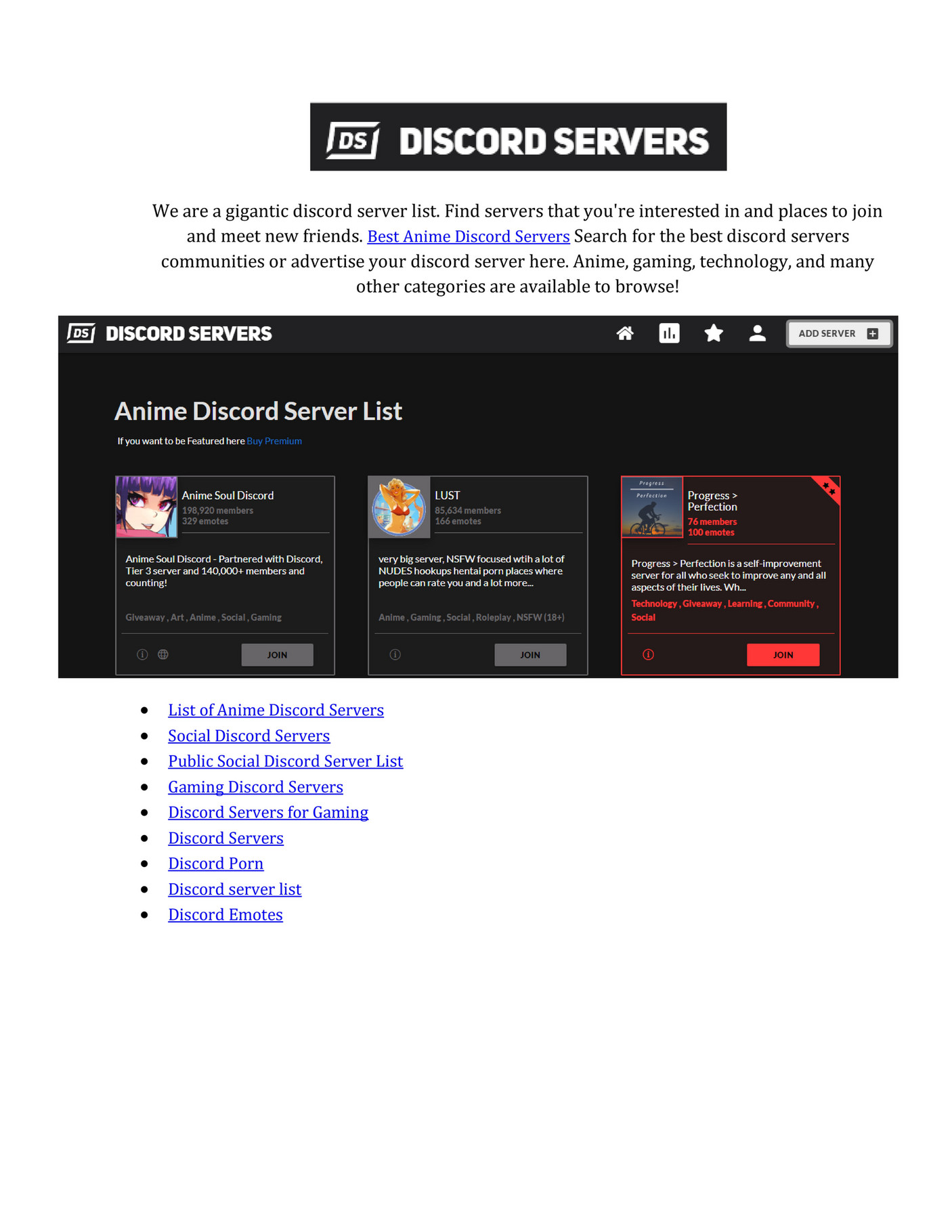 Add a second server list row – Discord