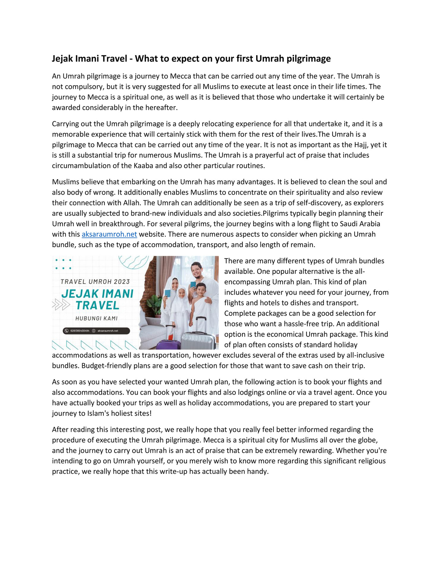 My publications Jejak Imani Travel What to expect on your first
