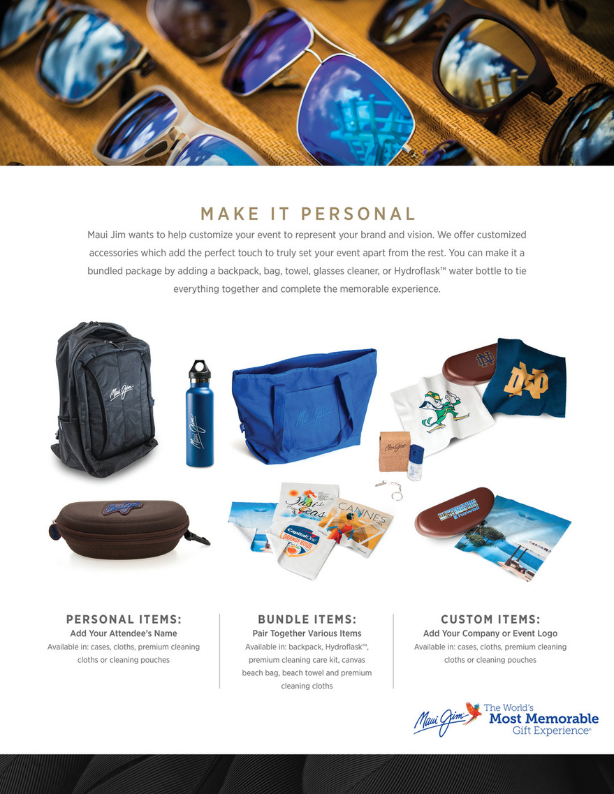 Make It Personal Maui Jim Wants To Help Customize Your Event Represent Brand And