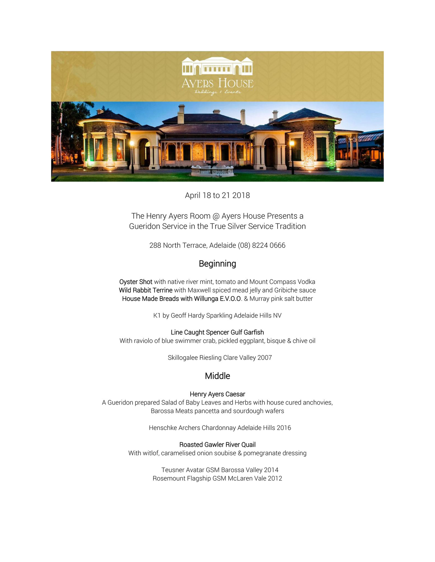 DMT Ayers House Tasting Australia Menu Page 1 Created with