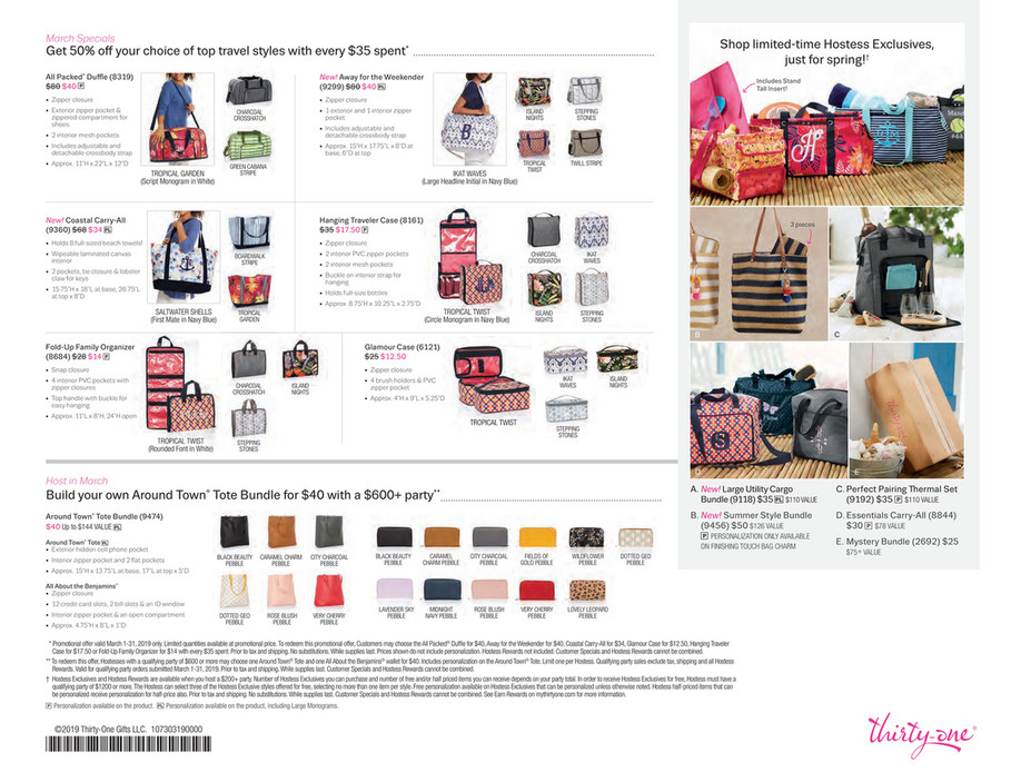 Us Thirty One March Thirty One Specials Thirty One Away For The Weekender Bag
