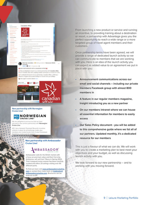 Advantage Travel Partnership Leisure Partnership Marketing Portfolio