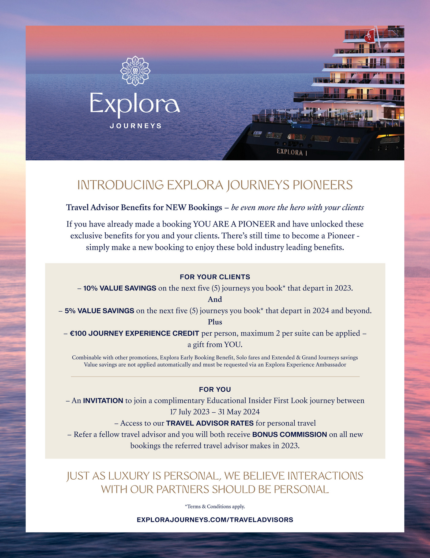 Advantage Travel Partnership - Explora Journeys - Pioneers Programme ...