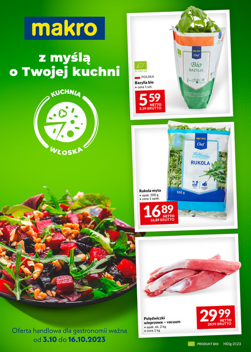 Oferta dla gastronomii - kuchnia włoska