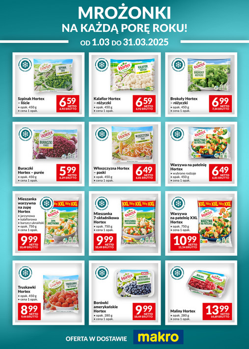 Ulotka mrożonki Hortex