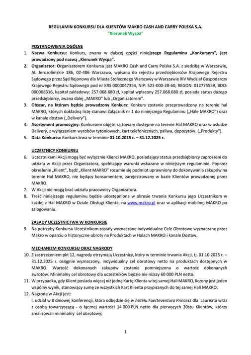 Regulamin konkursu - kierunek wyspa