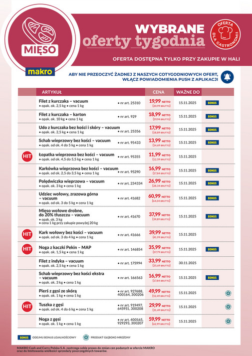 Ulotka mięso - wybrane oferty tygodnia