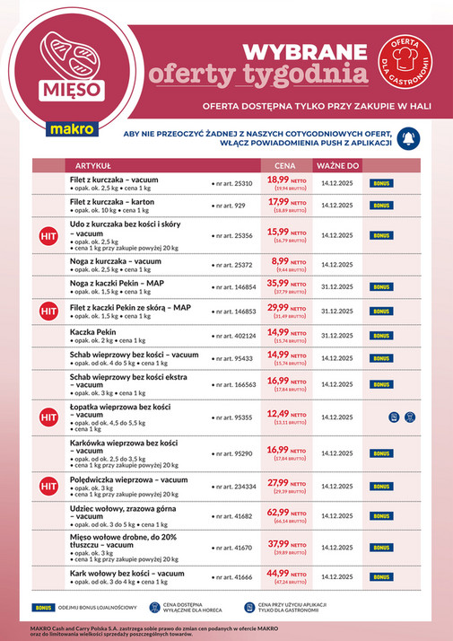 Ulotka mięso - wybrane oferty tygodnia