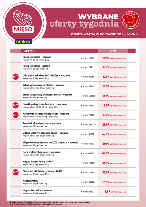 Ulotka mięso - wybrane oferty tygodnia w dostawie