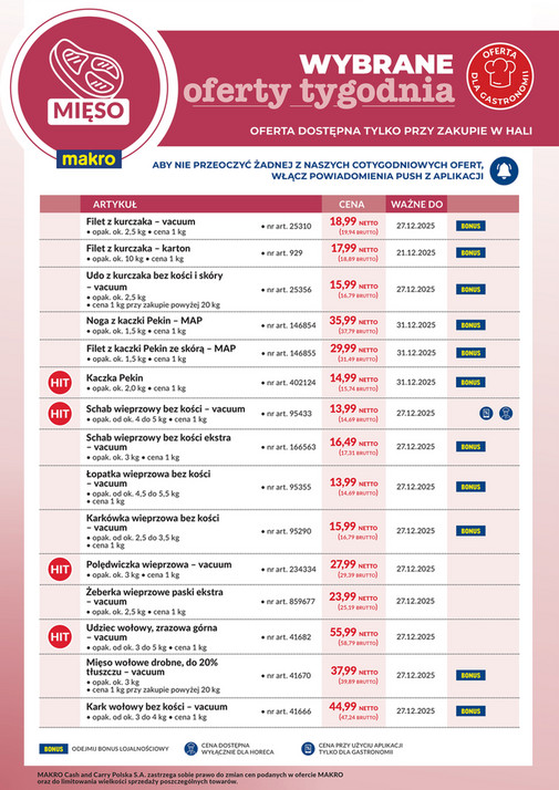 Ulotka mięso - wybrane oferty tygodnia