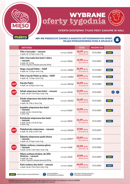 Ulotka mięso - wybrane oferty tygodnia