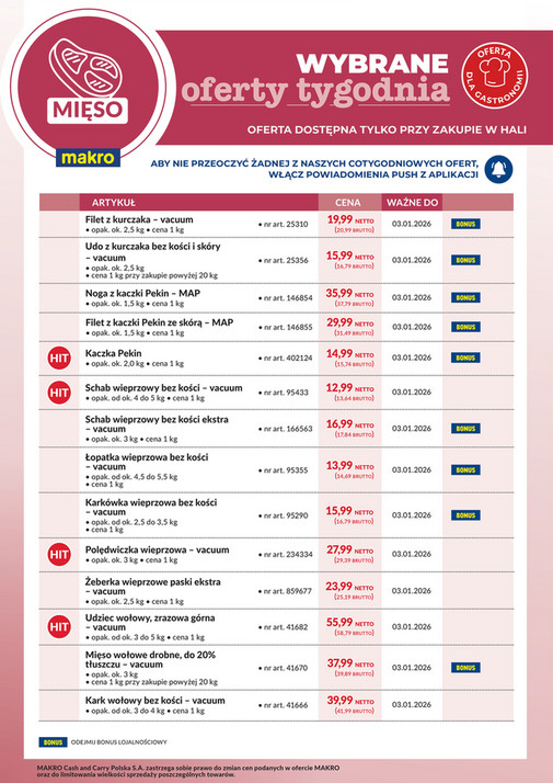 Ulotka mięso - wybrane oferty tygodnia